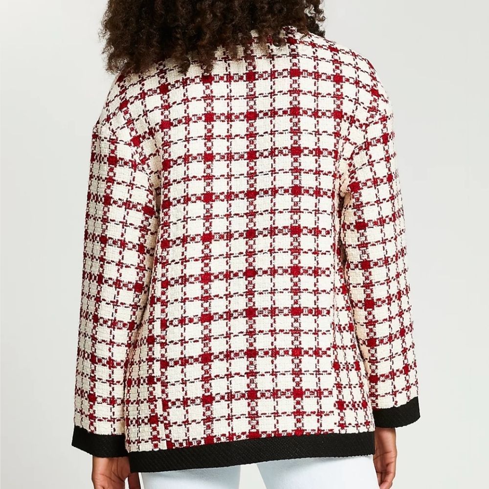 River island red boucle cardigan jacket - Picture 2 of 5